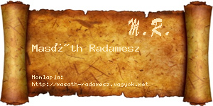 Masáth Radamesz névjegykártya